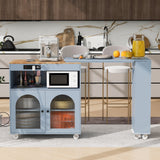 Bybafun Gray Mdf Base with Mdf Wood Top Rolling Kitchen Island (15.8-in x 56.3-in x 37.1-in)