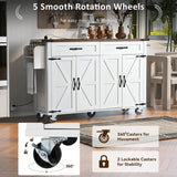 Bybafun White Mdf Base with Mdf Top Rolling Kitchen Island (17.7-in x 53.5-in x 36.5-in)
