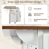 Bybafun White Mdf Base with Mdf Top Rolling Kitchen Island (17.7-in x 53.5-in x 36.5-in)