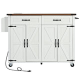 Bybafun White Mdf Base with Mdf Top Rolling Kitchen Island (17.7-in x 53.5-in x 36.5-in)