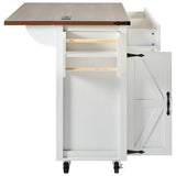 Bybafun White Mdf Base with Mdf Top Rolling Kitchen Island (17.7-in x 53.5-in x 36.5-in)