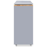 Bybafun Gray Mdf Base with Mdf Wood Top Rolling Kitchen Island (15.8-in x 56.3-in x 37.1-in)