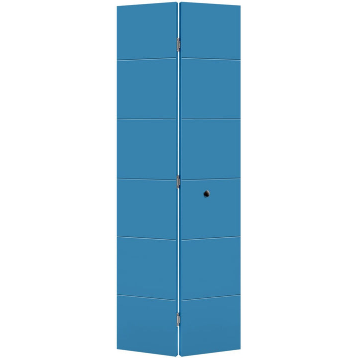Masonite Melrose 30-in x 80-in Blue Heron Flush Prefinished Molded Composite Bifold Door (Hardware Included)