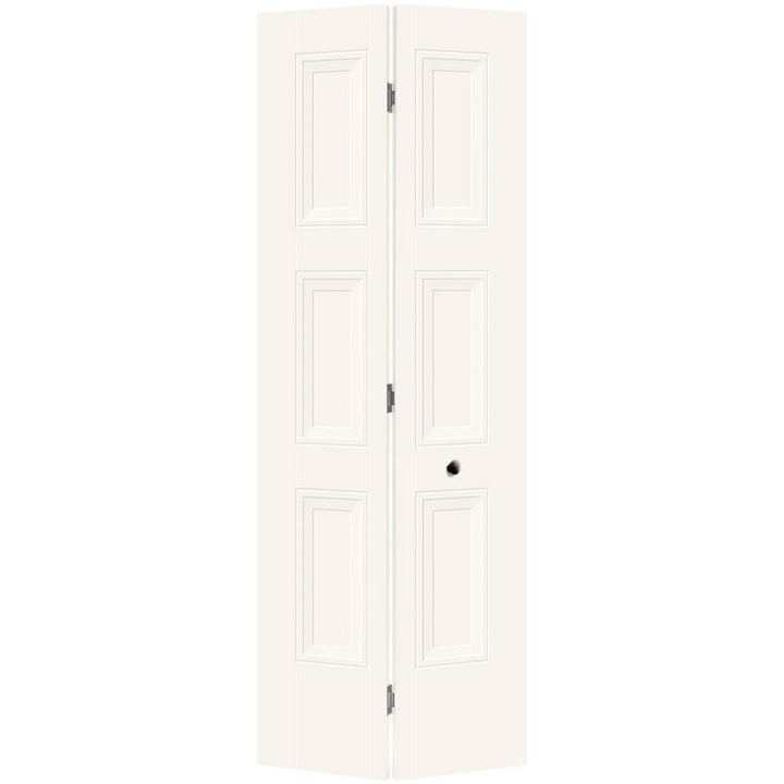 Masonite Livingston 30-in x 80-in White 3-Panel Square Prefinished Molded Composite Bifold Door (Hardware Included)