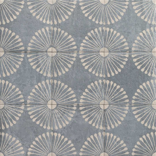 The Tile Life Amanecer Azul 8-in x 8-in Satin Porcelain Patterned Floor and Wall Tile product image
