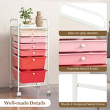 Costway White Metal Base with Plastic Metal Top Rolling Kitchen Cart (17-in x 13.5-in x 30-in)