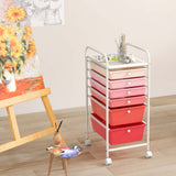 Costway White Metal Base with Plastic Metal Top Rolling Kitchen Cart (17-in x 13.5-in x 30-in)