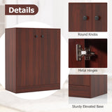 Costway 13.5-in W x 33.5-in H Wood Brown Freestanding Utility Storage Cabinet
