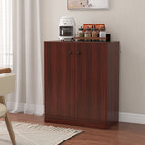 Costway 13.5-in W x 33.5-in H Wood Brown Freestanding Utility Storage Cabinet