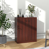 Costway 13.5-in W x 33.5-in H Wood Brown Freestanding Utility Storage Cabinet
