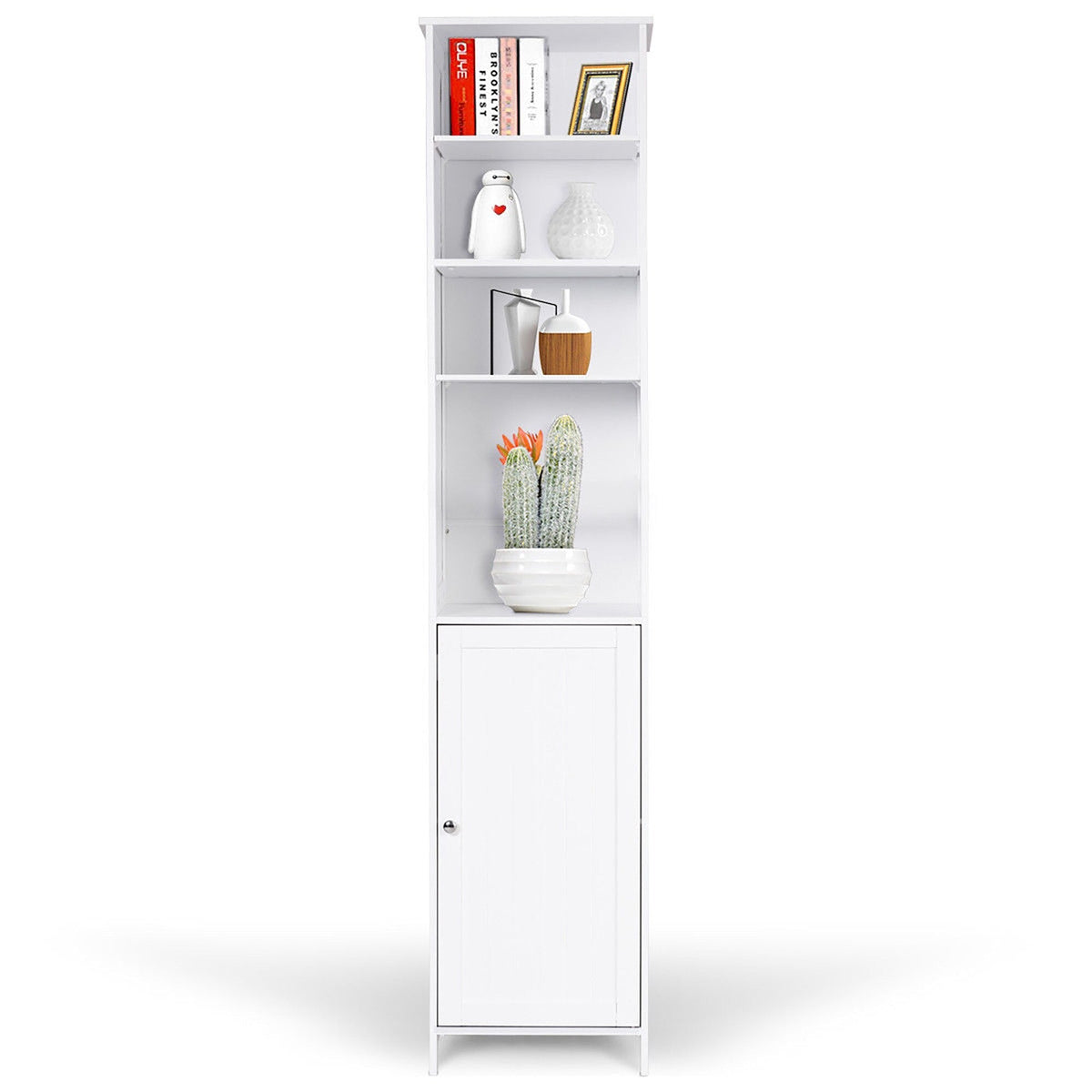 Costway 13.5-in W x 72-in H Mdf White Freestanding or Wall-mount Utility Storage Cabinet
