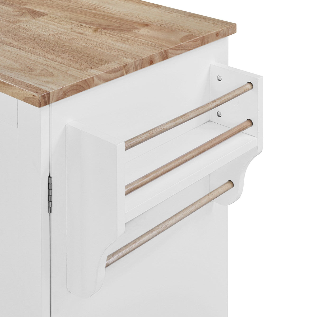 Runesay White Mdf Base with Mdf Wood Top Rolling Kitchen Island (17-in x 50-in x 36.85-in)