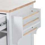 Runesay White Mdf Base with Mdf Wood Top Rolling Kitchen Island (18.5-in x 53.15-in x 37-in)