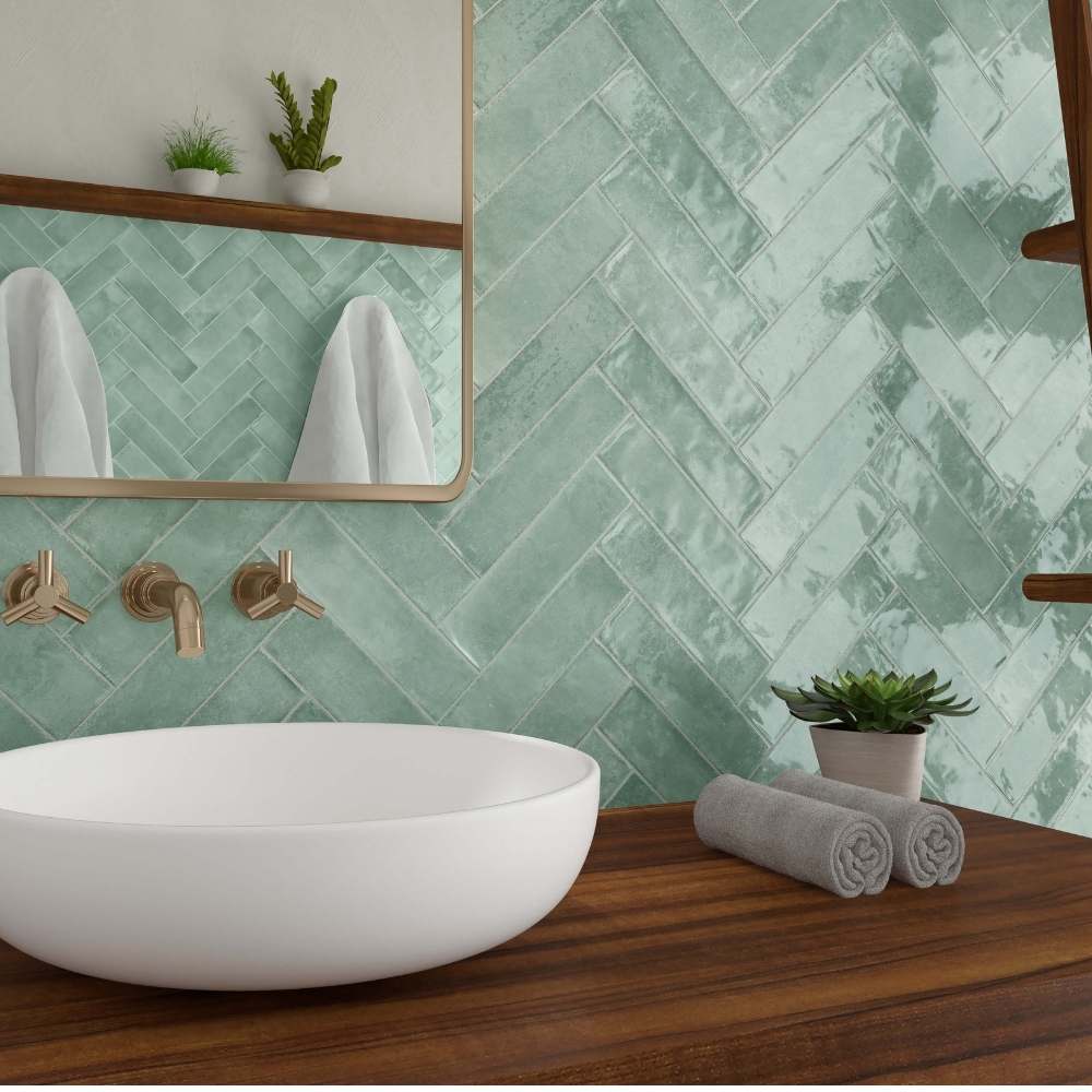 The Tile Life Havasupai Falls Sage 3-in x 10-in Glossy Ceramic Subway Wall Tile product image