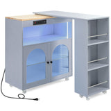 Runesay Gray Mdf Base with Mdf Wood Top Rolling Kitchen Island (16.92-in x 41.11-in x 38.22-in)