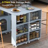 Runesay Gray Mdf Base with Mdf Wood Top Rolling Kitchen Island (16.92-in x 41.11-in x 38.22-in)