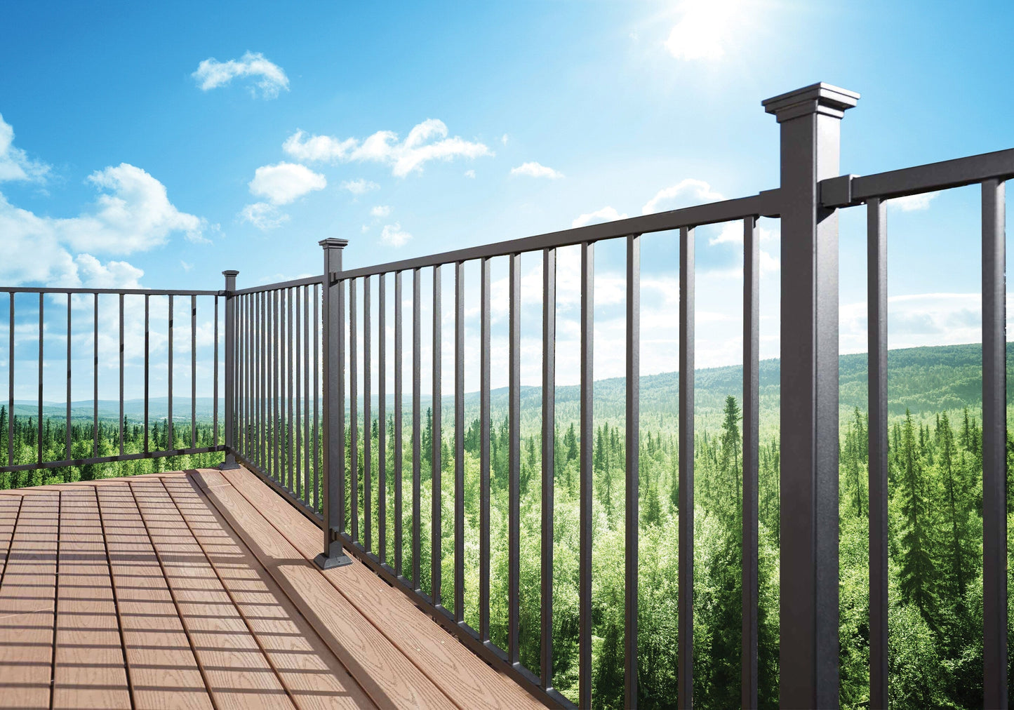 RELIABILT 2-in x 2-in x 3-1/2-ft Black Sand Steel Deck Post