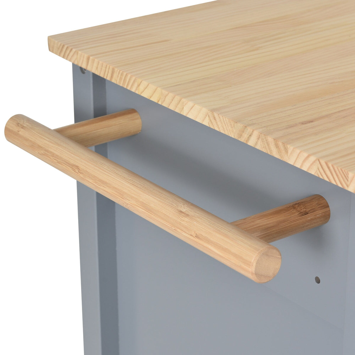 Runesay Black Mdf Base with Mdf Wood Top Rolling Kitchen Island (18.5-in x 54.33-in x 36.22-in)
