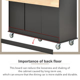 Runesay Black Wood Base with Wood Top Rolling Kitchen Island (29.5-in x 52.76-in x 36.81-in)