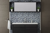 Elida Ceramica Brushed City Windows Staggered 12-in x 12-in Glossy Glass/Metal Mosaic Wall Tile