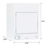 GE 3.6-cu ft Stackable Vented Electric Dryer, 120V, White (Model DSKS333ECWW)