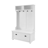 Yiekholo Casual 40.16-in White Wood Hall Tree