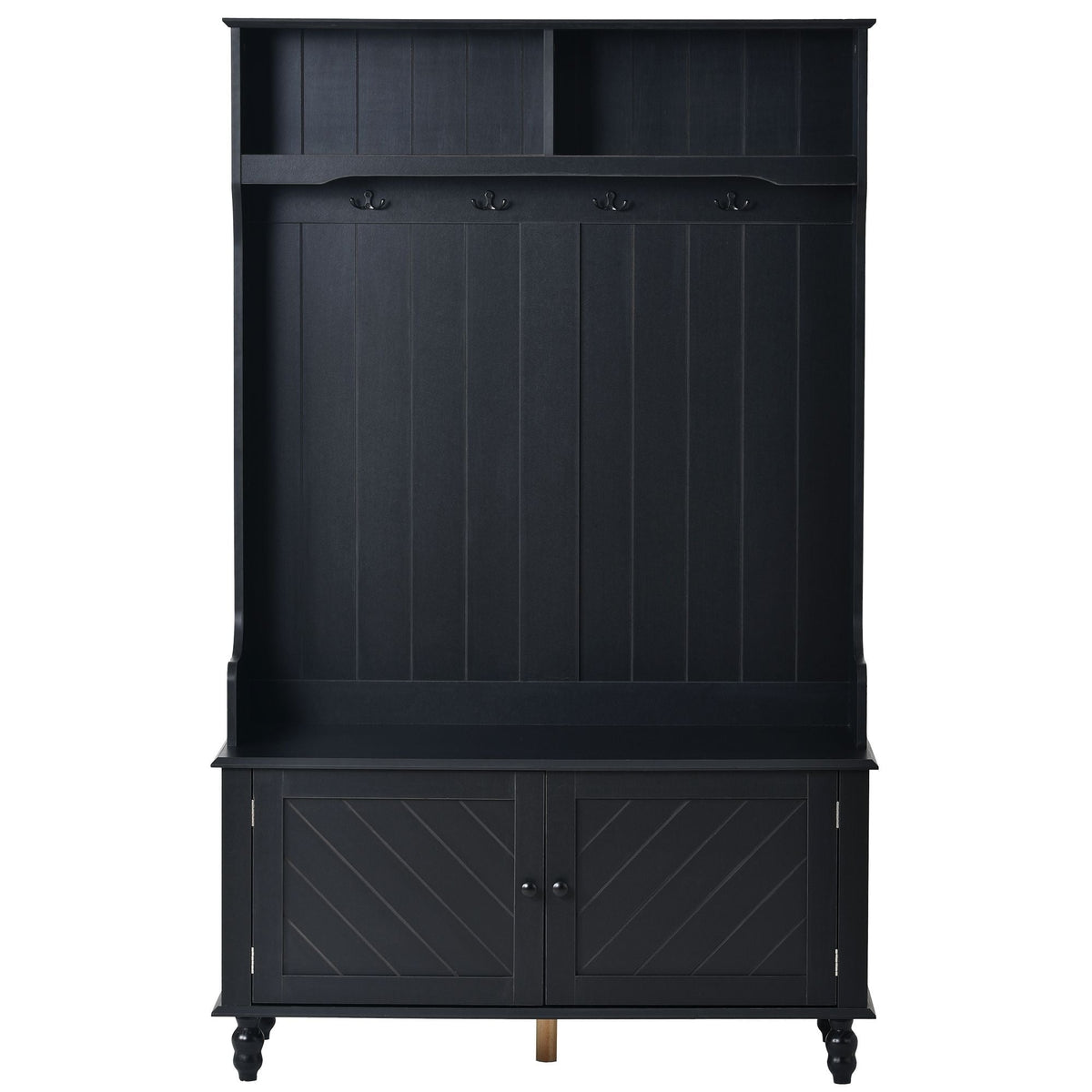 Yiekholo Casual 40.1-in Black Wood Hall Tree