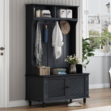 Yiekholo Casual 40.1-in Black Wood Hall Tree