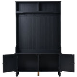 Yiekholo Casual 40.1-in Black Wood Hall Tree