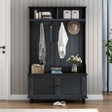 Yiekholo Casual 40.1-in Black Wood Hall Tree