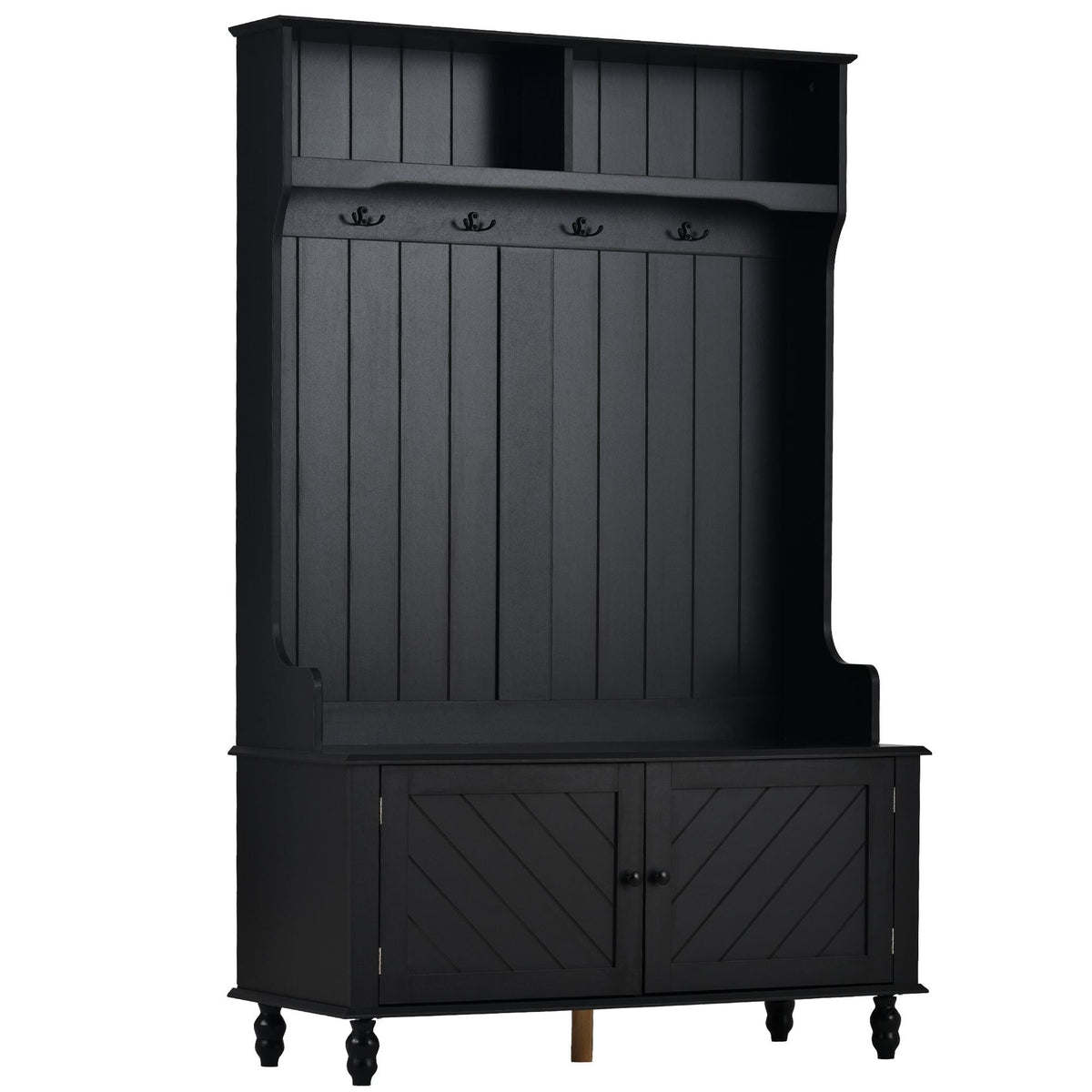 Yiekholo Casual 40.1-in Black Wood Hall Tree
