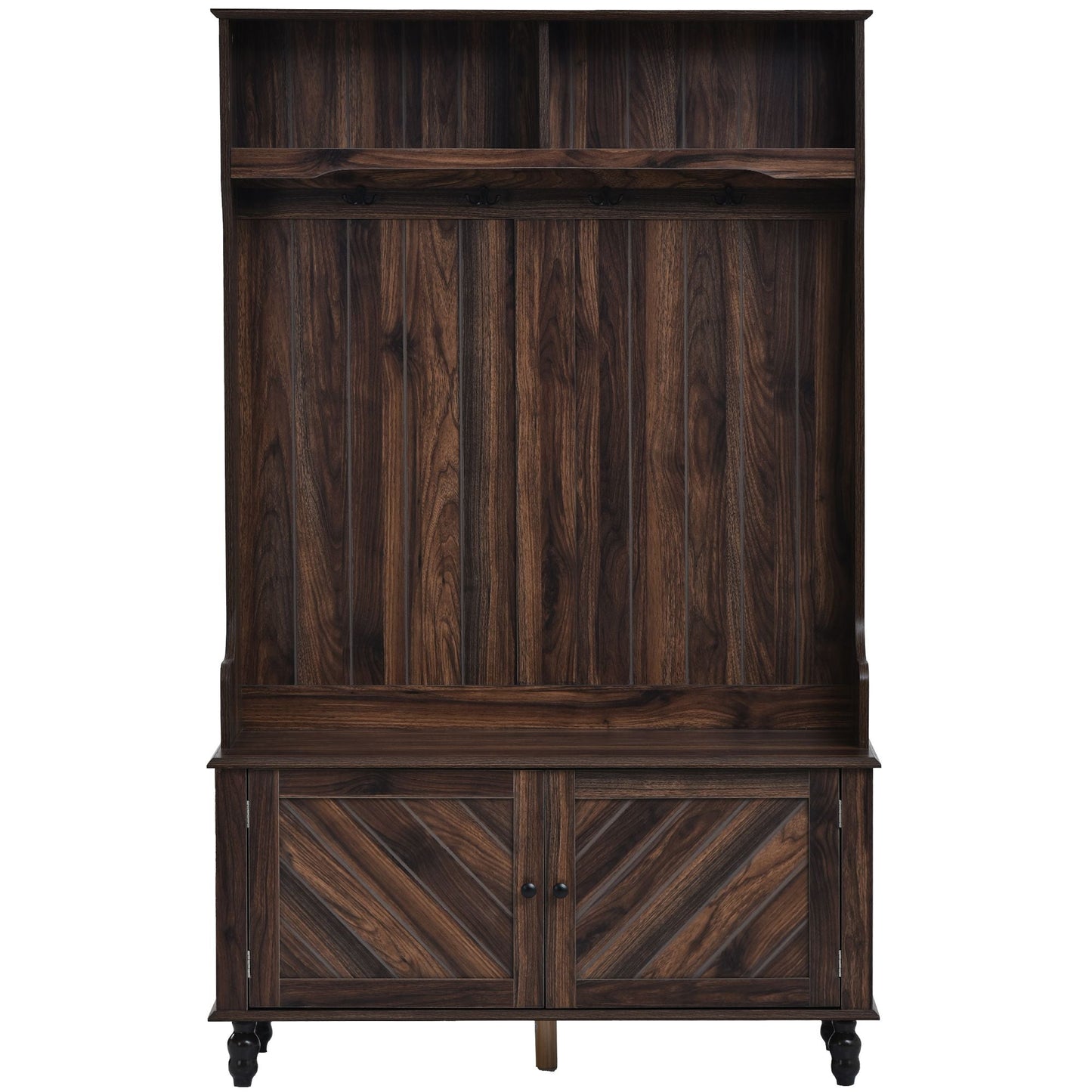 Yiekholo Casual 40.1-in Brown Wood Hall Tree