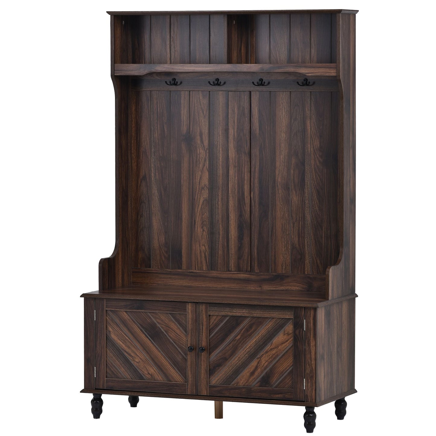 Yiekholo Casual 40.1-in Brown Wood Hall Tree