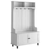 Yiekholo Casual 40.1-in White Wood Hall Tree