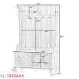Yiekholo Casual 40.1-in White Wood Hall Tree