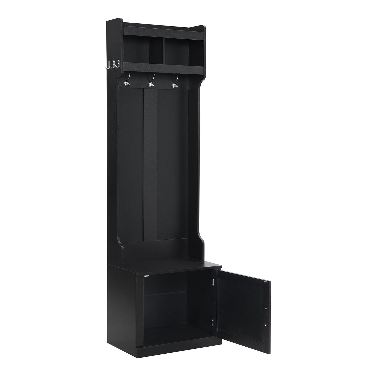 Yiekholo Casual 23.6-in Black Wood Hall Tree