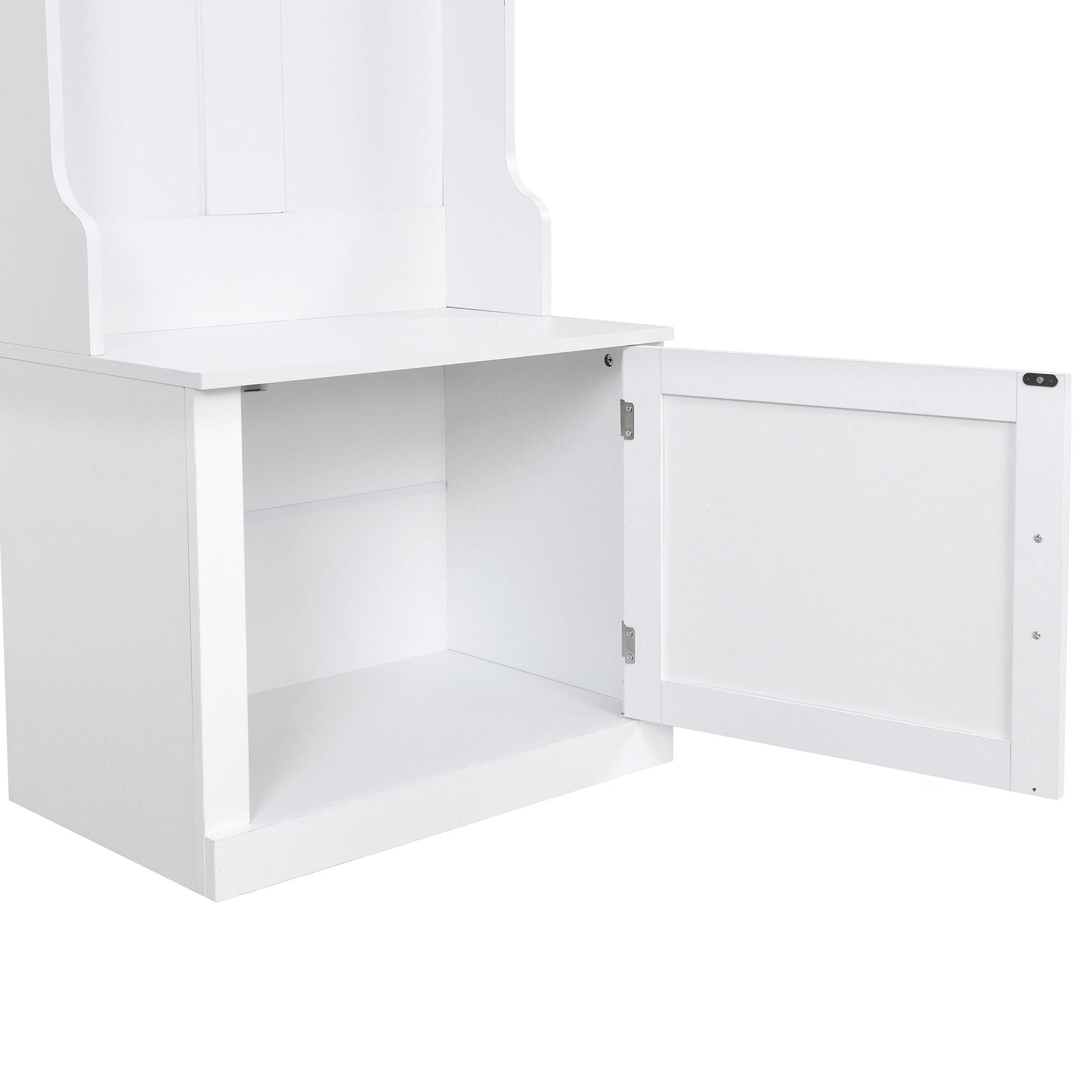 Yiekholo Casual 40.1-in White Wood Hall Tree