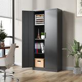 Kahomvis Black 3-Shelf Office Cabinet