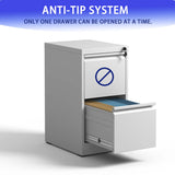 Kahomvis White Office Cabinet