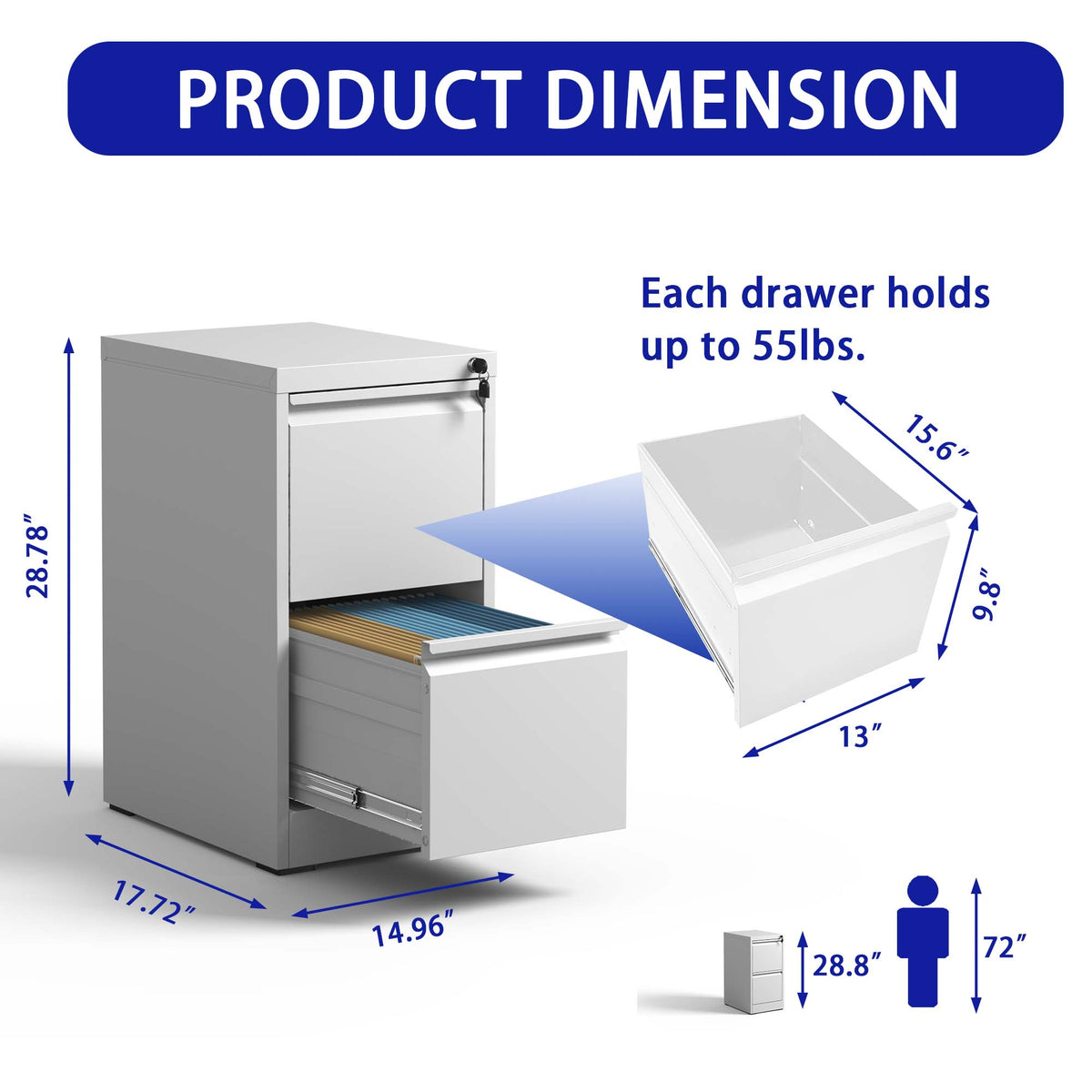 Kahomvis White Office Cabinet