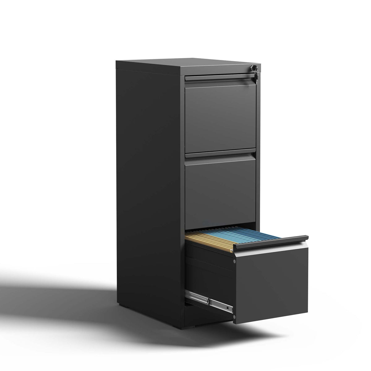 Kahomvis Black Office Cabinet