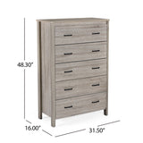 Best Selling Home Decor Brown 5-Drawer Chest