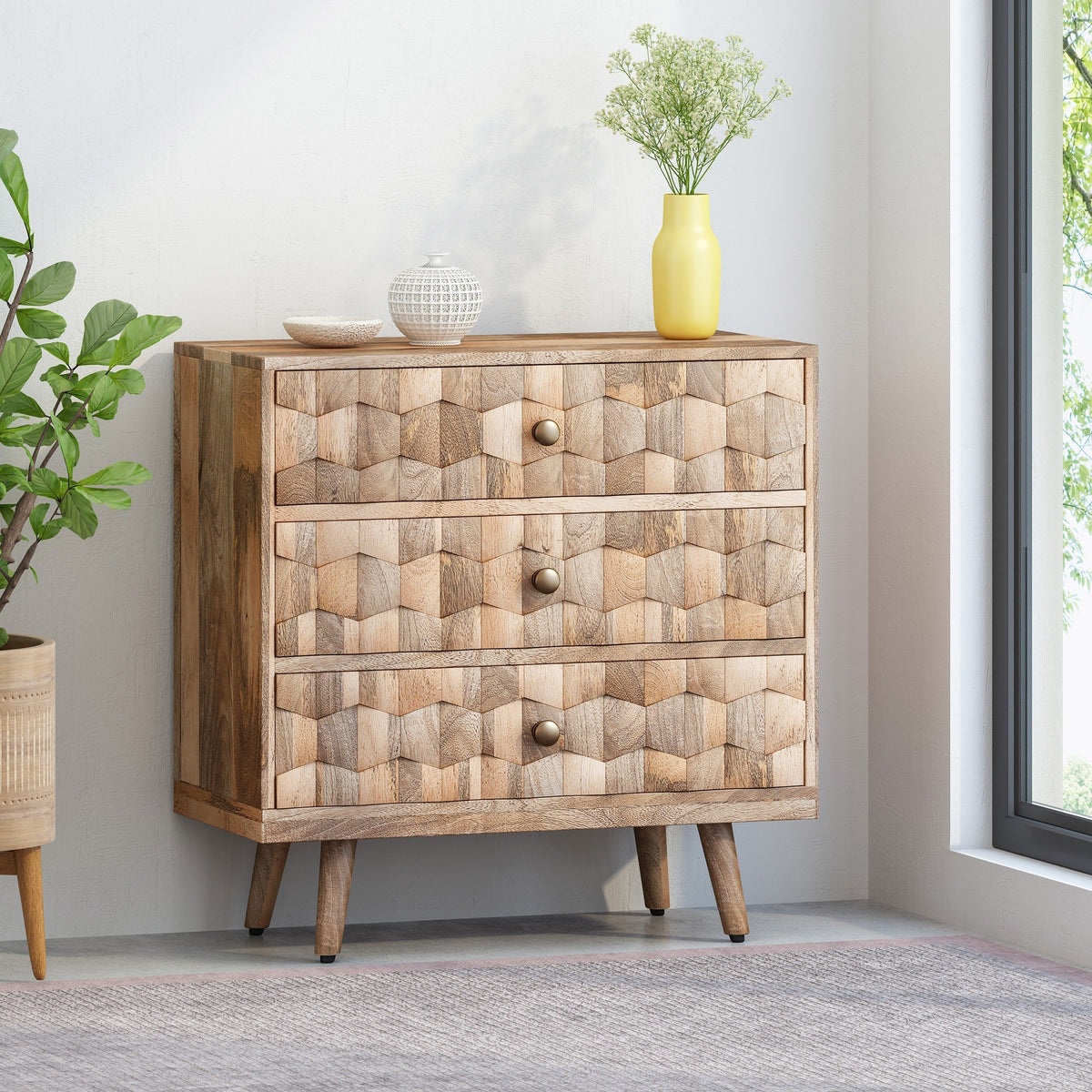 Best Selling Home Decor Brown 3-Drawer Chest