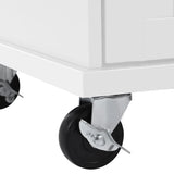 Nestfair White Wood Base with Mdf Wood Top Rolling Kitchen Island (18.1-in x 50.8-in x 36.2-in)