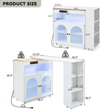 Nestfair White Wood Base with Mdf Wood Top Rolling Kitchen Island (16.92-in x 33.22-in x 37.12-in)