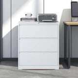 Kahomvis White Office Cabinet