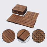 Maocao Hoom 12-in x 12-in Brown Prefinished Pressure Treated Wood Deck Tile (10-sq ft)