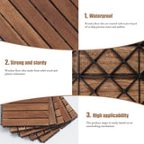 Maocao Hoom 12-in x 12-in Brown Prefinished Pressure Treated Wood Deck Tile (10-sq ft)