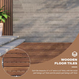 Maocao Hoom 12-in x 12-in Brown Prefinished Pressure Treated Wood Deck Tile (10-sq ft)