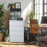 Kahomvis White Office Cabinet